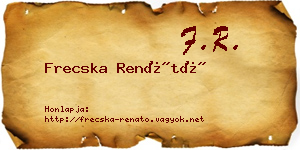 Frecska Renátó névjegykártya