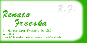 renato frecska business card
